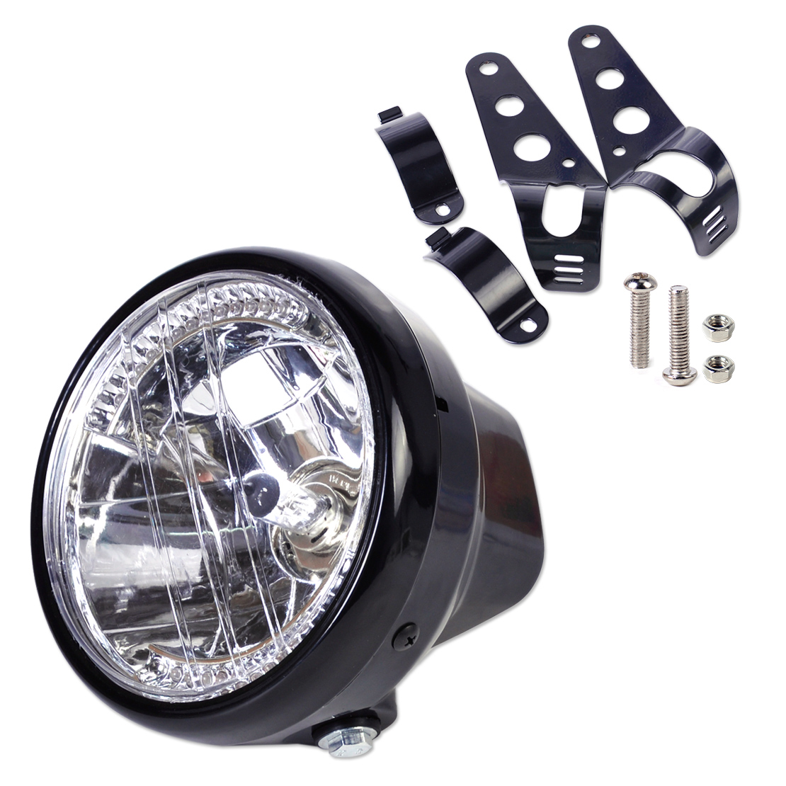 Motorrad LED Scheinwerfer Halter Lampenhalter Halterung Für Harley Honda #1