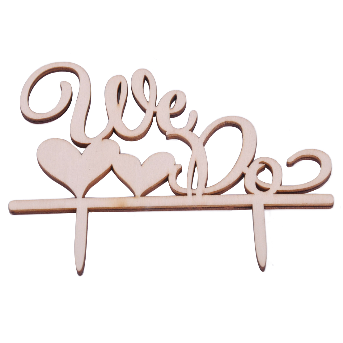 We Do Mr Mrs Tree Bride And Groom Wooden Cake Topper Stick Wedding Party DIY 
