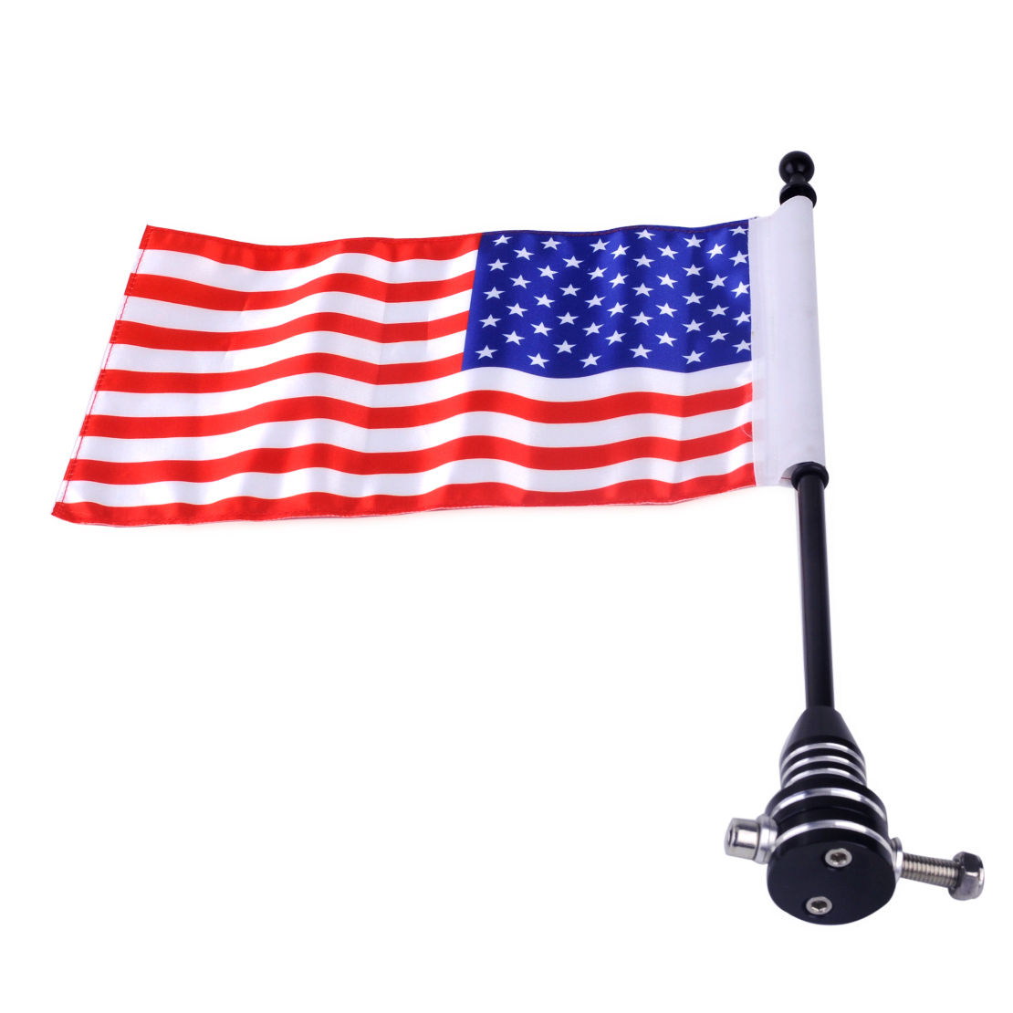 Motorrad American USA Flagge Fahne Fahnenmast 39cm Halterung Für Honda Harley og 