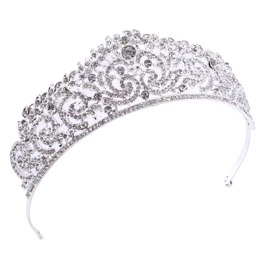Tiara Diadem corona pedrería cristal pelo joyas novia joyas boda tiara