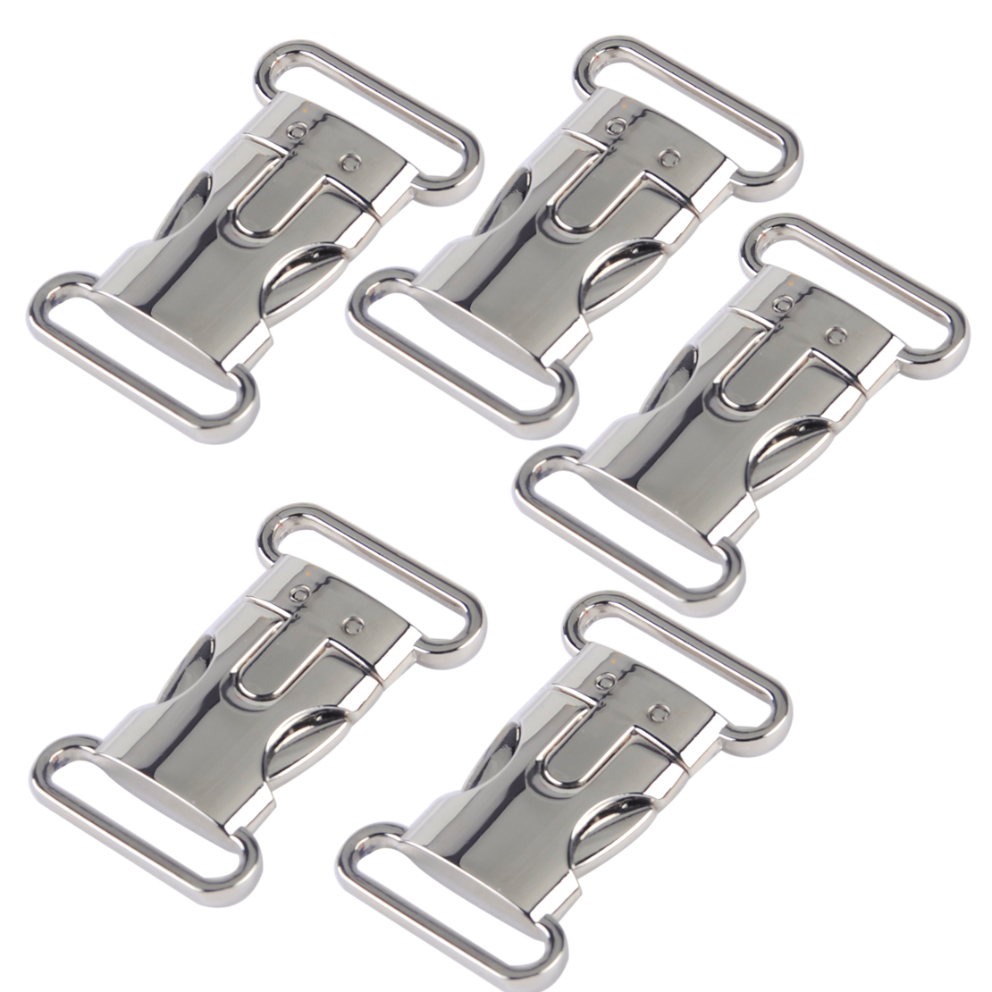 Metal Side Release Buckles Ellipse Kirsite Release Buckle Heavy Duty Whiteness Color Release Buckles for Webbing Paracord Bag Craft 20mm 5piece