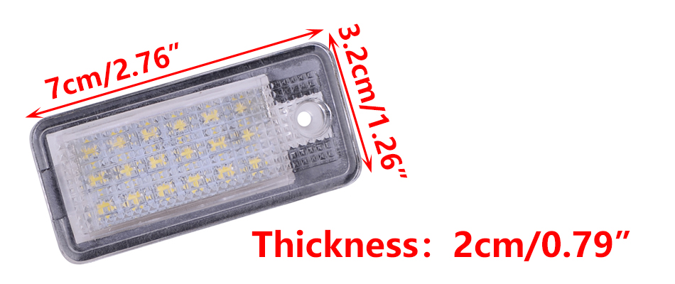 OZ-LAMPE LED Kennzeichenbeleuchtung für AU-DI Q7 B5 A8 S3 A6 C6 A3 8P A4 S4  A5 8F S8 RS4 RS6, Kennzeichen mit CAN-Bus, Nummernschildbeleuchtung LED 2  Stücke 18 * 2835SMD : 