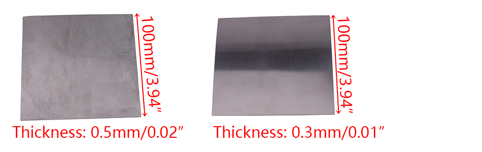 0.5mm or 0.3mm 100mm Square Titanium Ti Titan Thin Plate Sheet Foil 99.8% Purity 