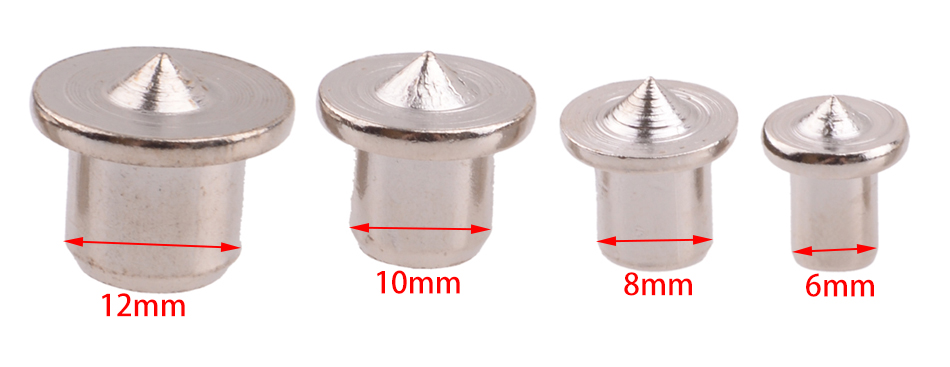 Lot De 8 Pointes De Centrage Pour Chevilles (Dowel Centres) - Tailles 6,8,10,12 Mm - Argenté - Marque Dwcx