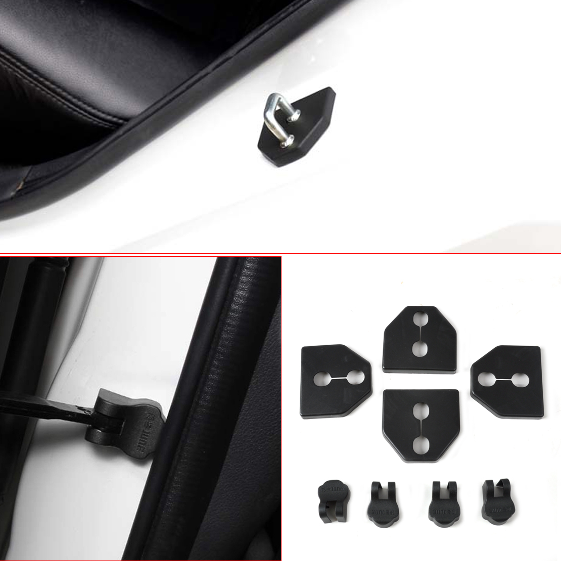4*Car Door Striker+Door Check Arm Rustproof Cover For Subaru Forester Legacy XV