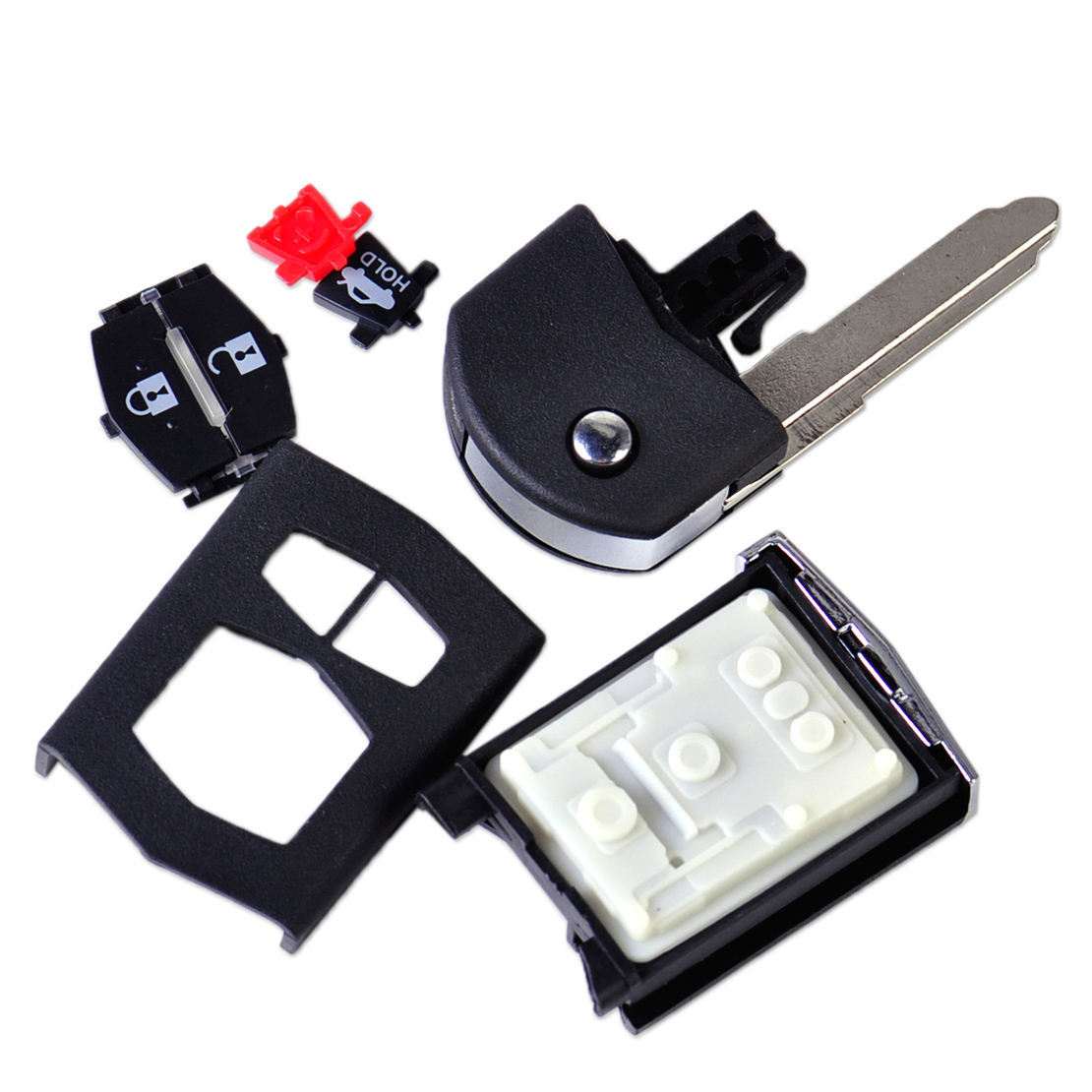 4 BTN Remote Keyless Folding Key Fob Shell Case Housing Fit For Mazda 3