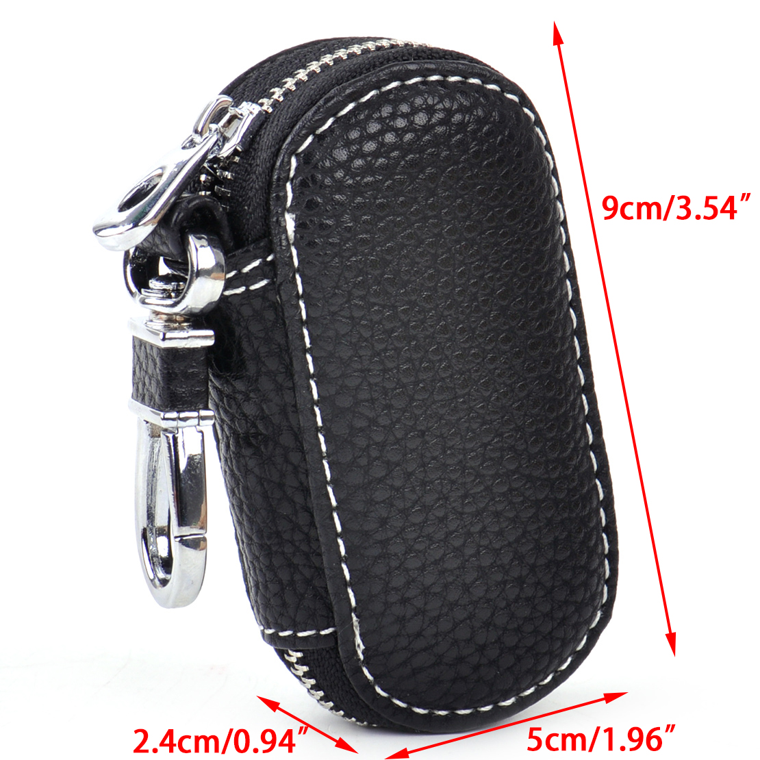 Universal 9x5x2.4cm Car PU Leather Smart Remote Key Holder Bags Cases Fob Black