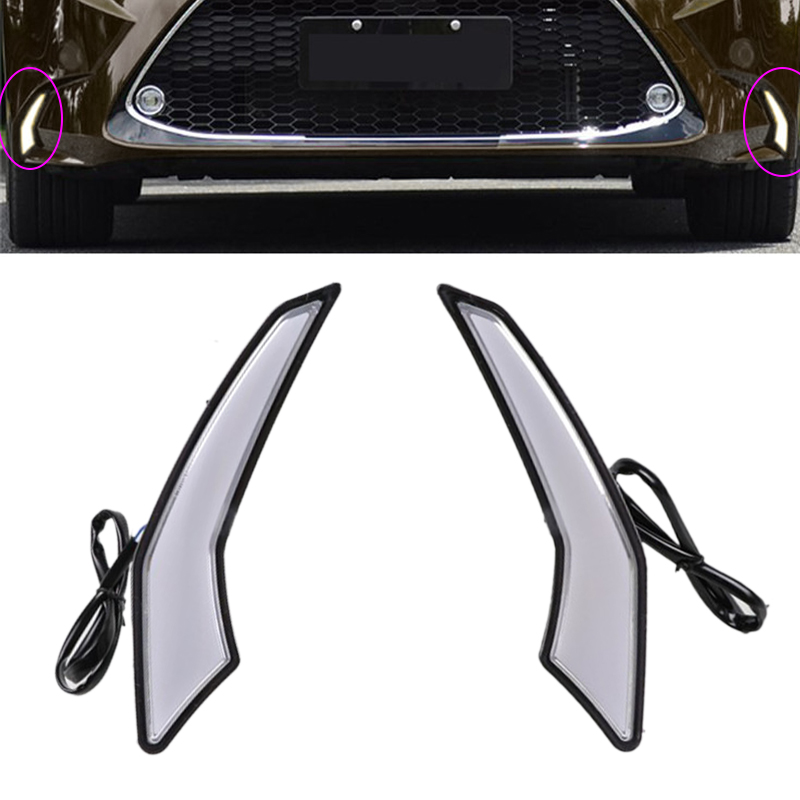 Compatible with 19-21 Corolla L/LE/XLE LED Daytime Running Light DRL Turn Signal Lamp 2PCs, White Amber Blue