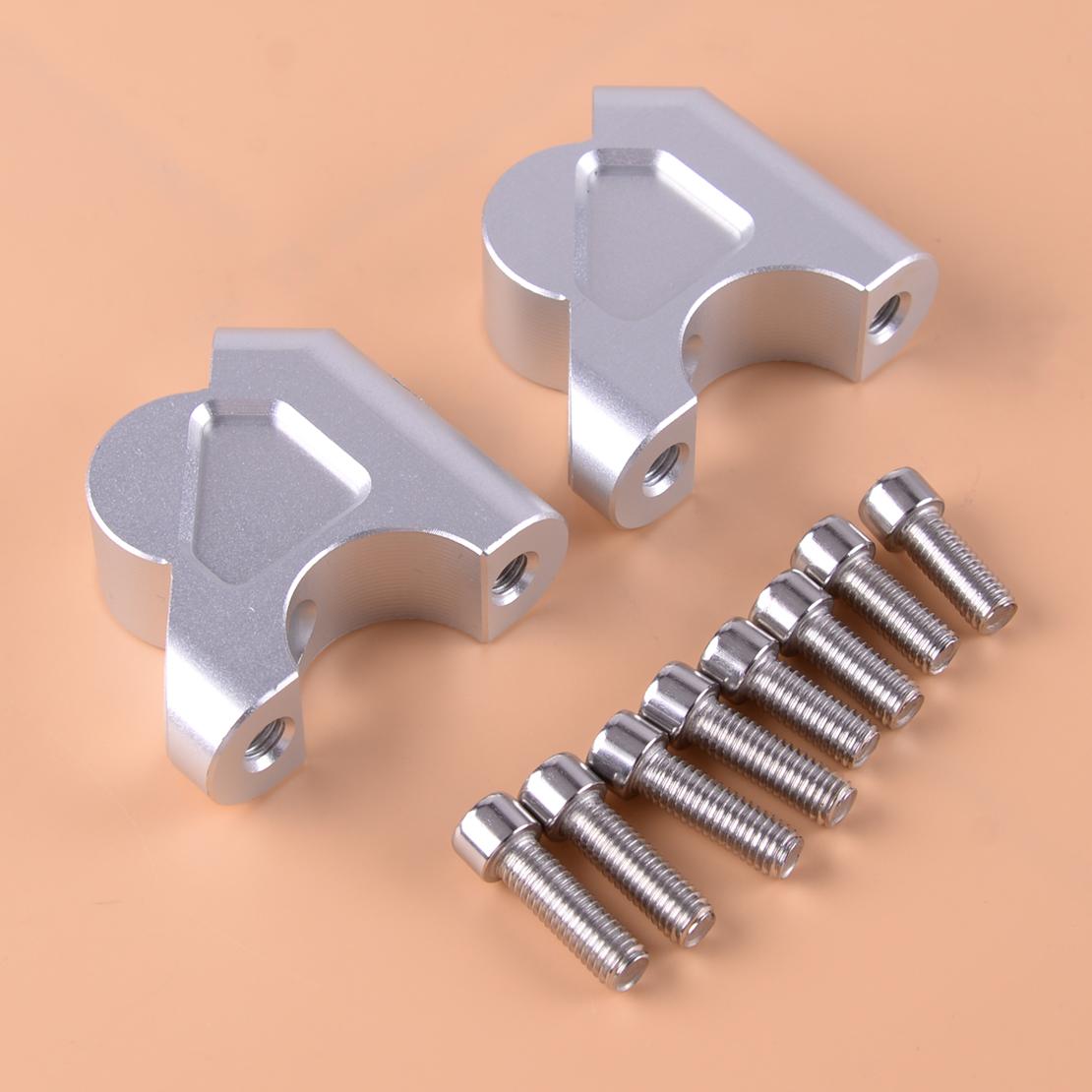 2pcs Aluminum HandleBar Fat Bar Risers Mount Clamp Fit For BMW R1200GS
