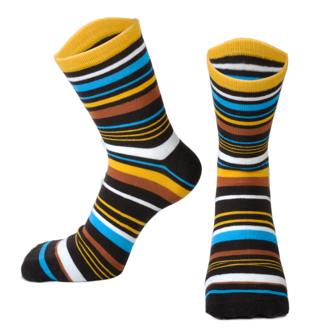 Mens Designer Fashion Dress Socks Casual Striped Style Multi Color ...