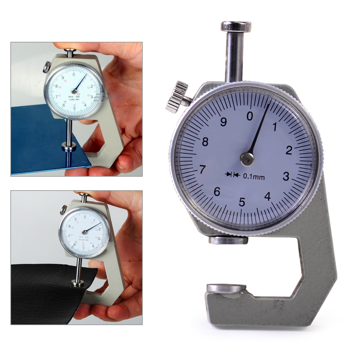 0 to 10mm Round Dial Thickness Gauge Gage Measurement Tool