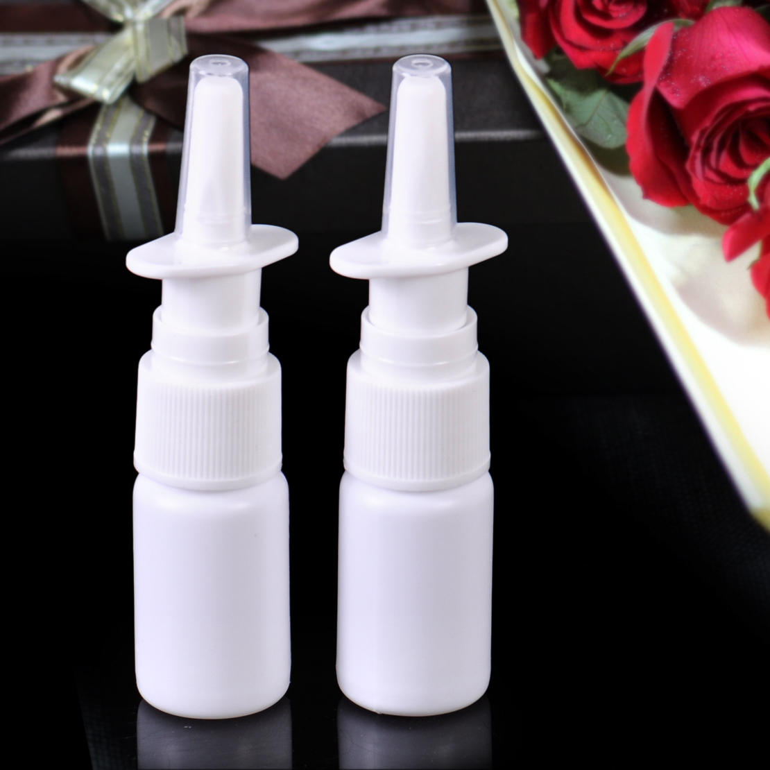4pcs 10ml Refillable Plastic Empty Pump Nasal Spray Bottles Travel Mist
