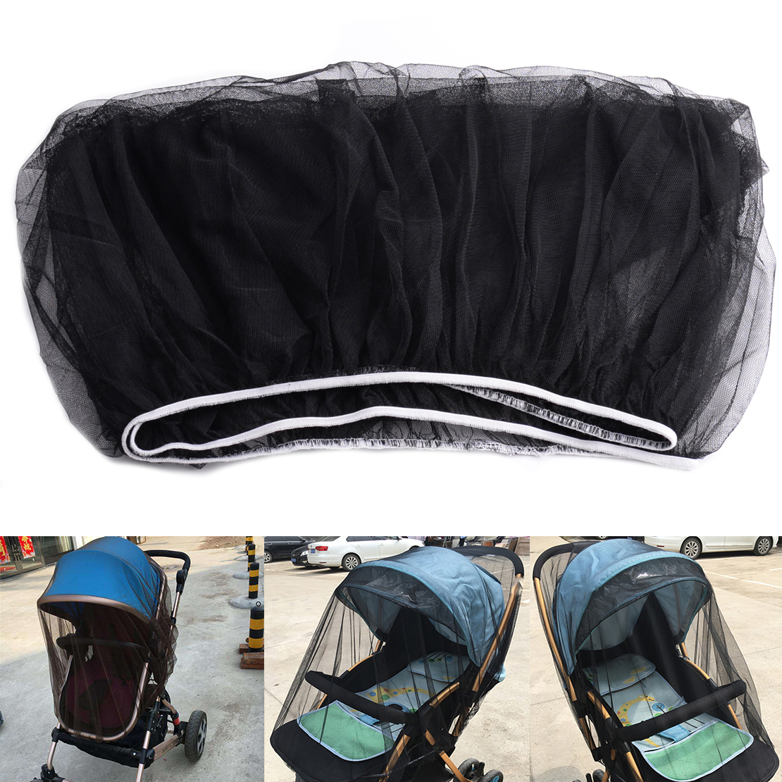 Stroller Pushchair Pram Mosquito Fly Insect Net Mesh Cover UK For Baby F6C4