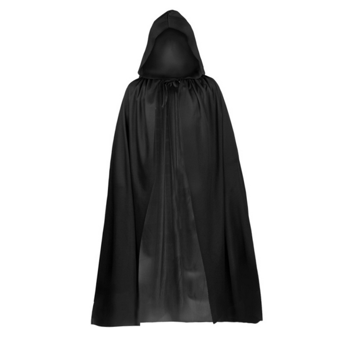 Black Long Wicca Robe Hooded Cloak Cape Wedding Halloween Coat Costumes ...