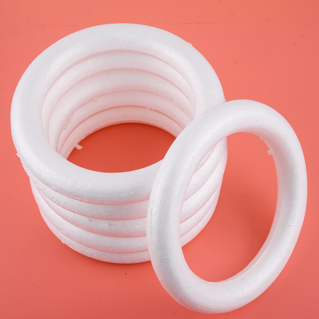 8 Stück Schaumstoffkränze – Weiß, 14,5 Cm Durchmesser, 2,5 Cm Dick, Für Basteln, Blumenprojekte & Deko